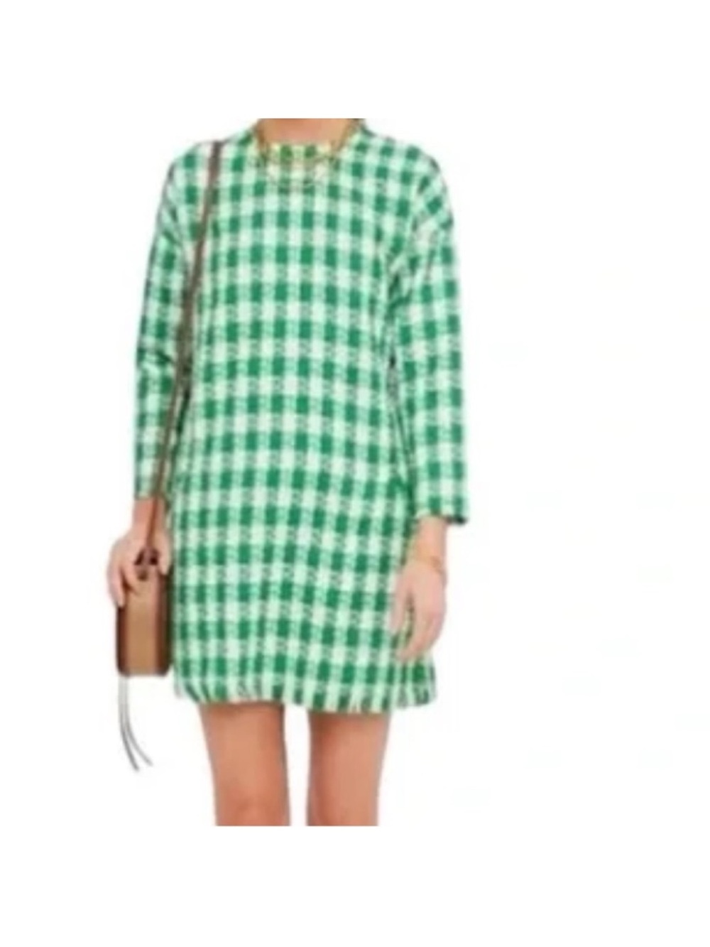 Tuckernuck Green & White Check Tweed Dress NWT